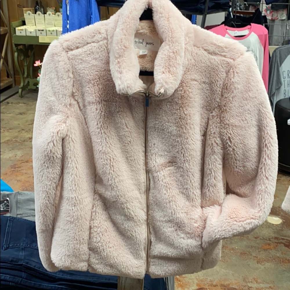 Tribal faux fur jacket